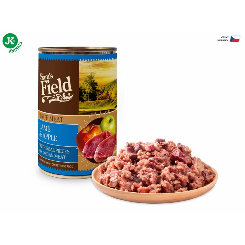 Sam´s Field konzerva pre psov s jahňacím mäsom a jablkom 400g
