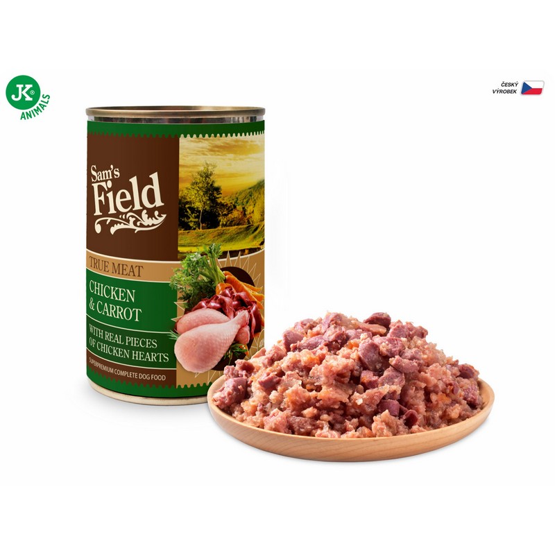 Sam´s Field konzerva pre psov s kuracím mäsom a mrkvou 400g