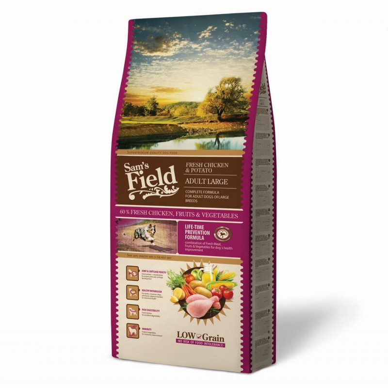 Sams Field low grain Adult large chicken & potato 13kg