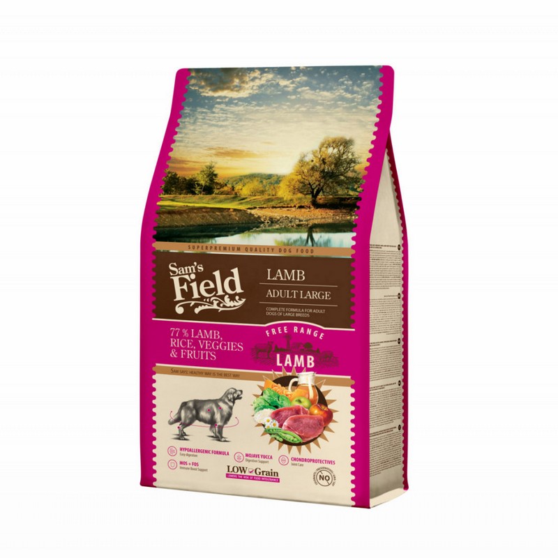 Sams Field low grain Adult large lamb Free range 2,5 kg