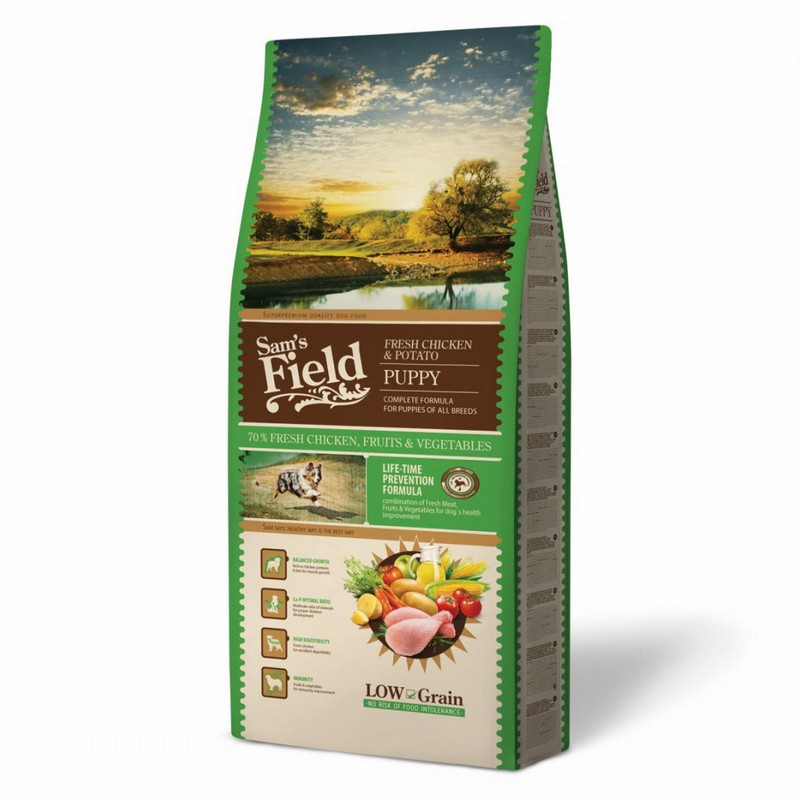 Sams Field low grain Puppy chicken & potato 13 kg