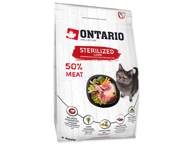 Ontario Cat Sterilised Lamb - 0,4 kg