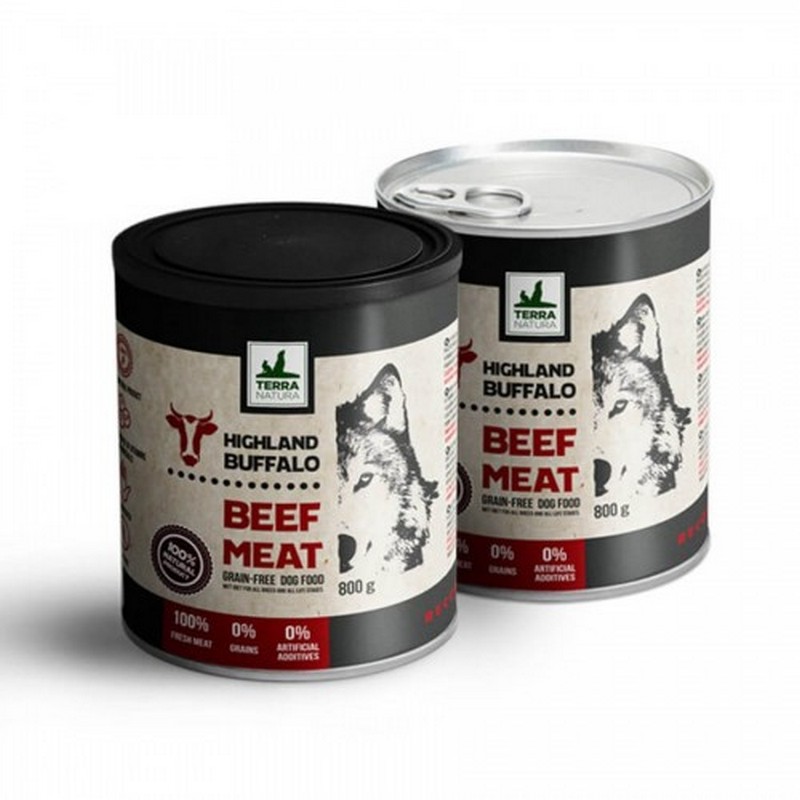 Terra Natura konzerva pre psov Highland Buffalo beef meat 800 g