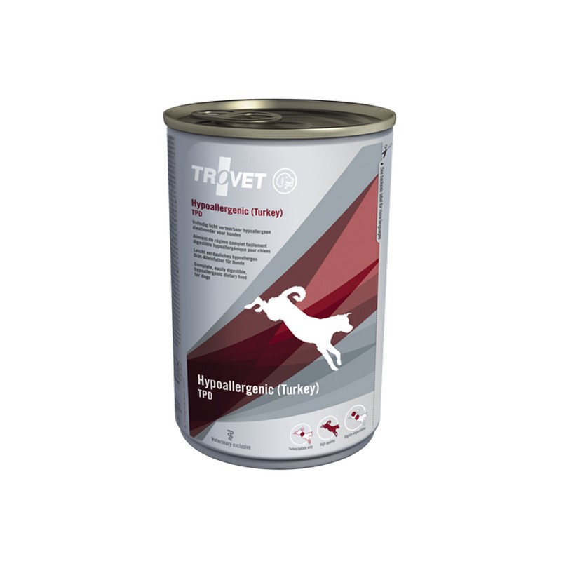 Trovet TPD hypoallergenic turkey konzerva pre psov 400 g
