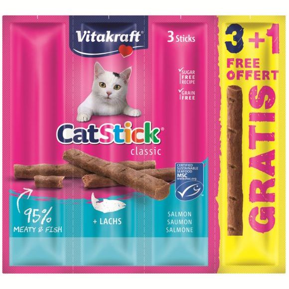 Vitakraft Cat Stick mini losos 3+1 grátis