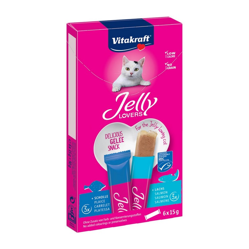 Vitakraft Cat Jelly Lovers losos s treskou 6 x 15 g