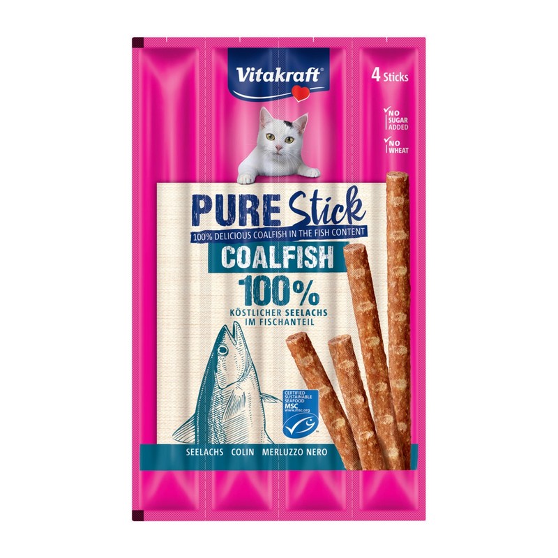 Vitakraft Cat Pure stick pochtka pre maky treska 4 x 5 g exp.13.06.2025