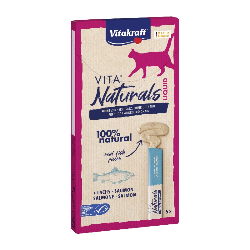 Vitakraft Vita naturals liquid snack losos 5x15g