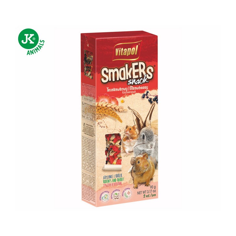 Vitapol smakers snack pre hlodavce 2 ks jahoda 90g