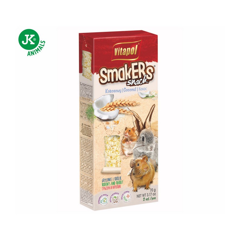 Vitapol smakers snack pre hlodavce 2 ks kokos 90g