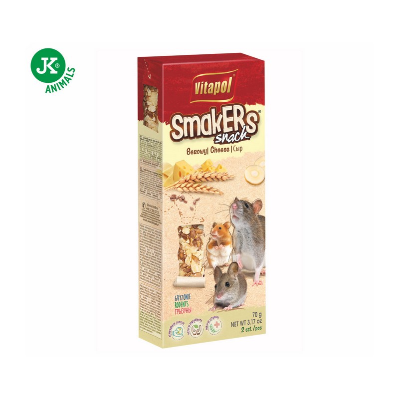 Vitapol smakers snack pre hlodavce 2 ks syr 90g