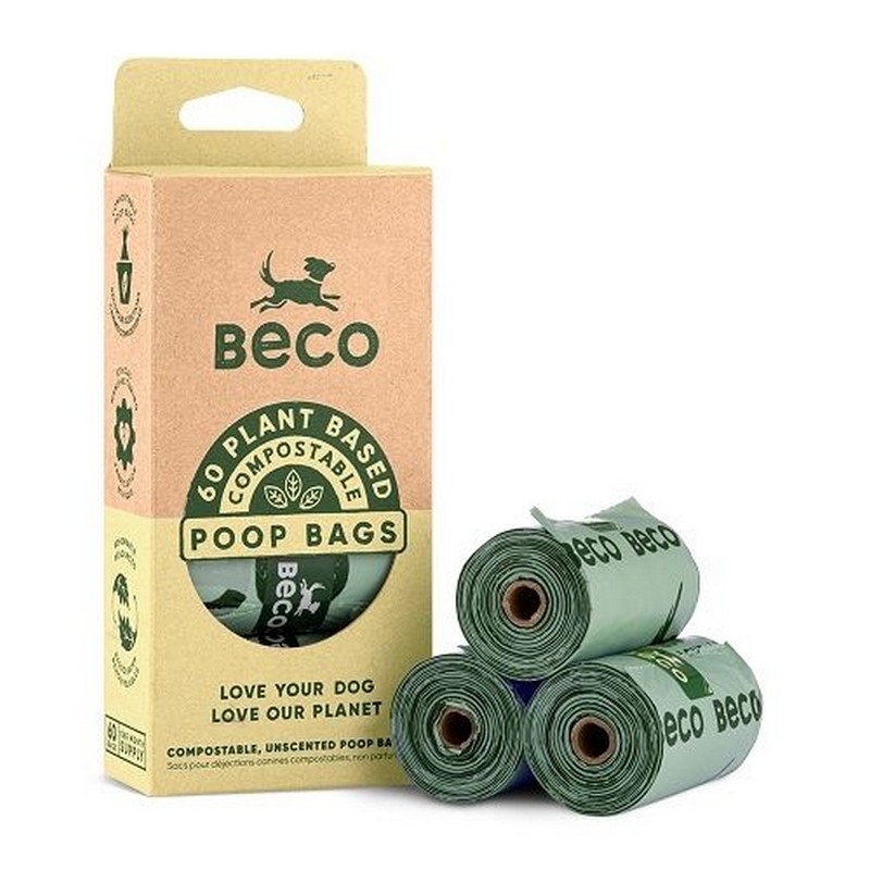 Vrecká na exkrementy Beco kompostovateľné, eko 60ks