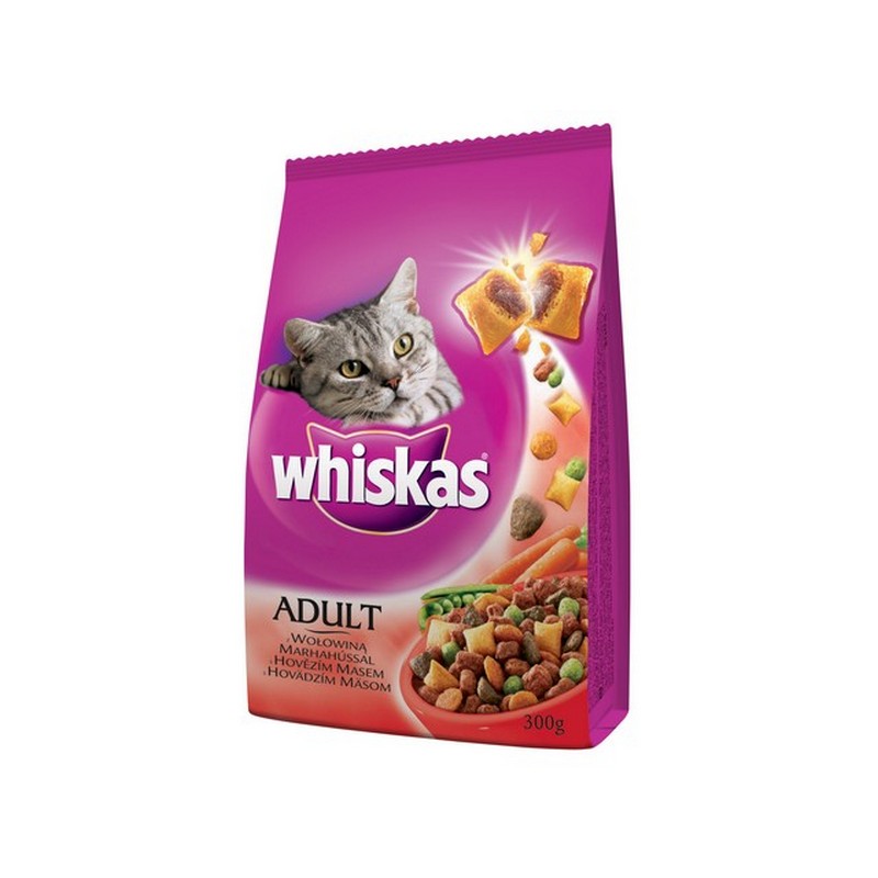Whiskas cat adult granule pre dospelé mačky s hovädzím mäsom 300 g