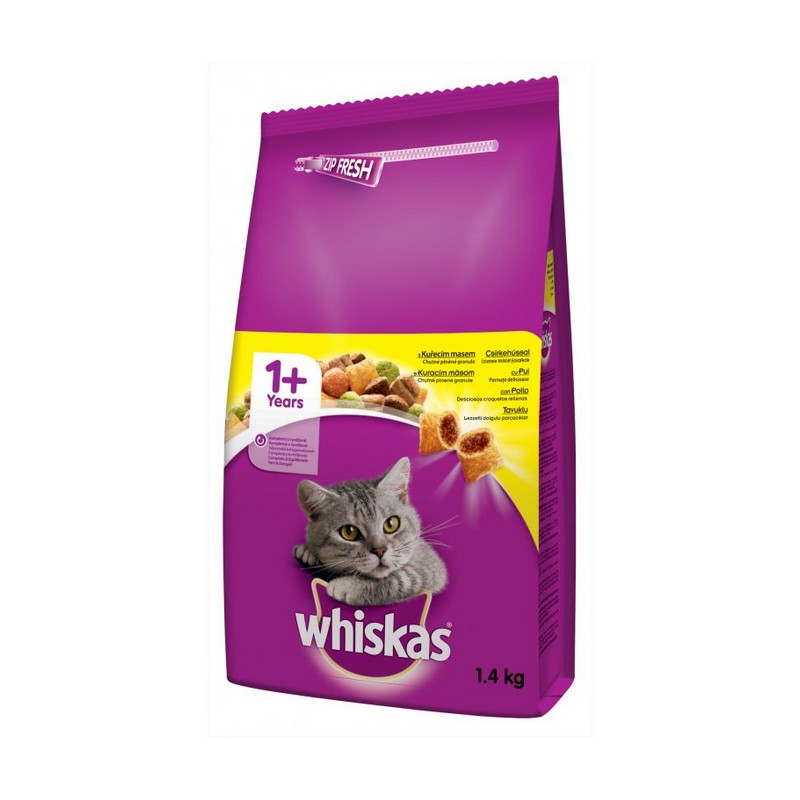 Whiskas cat adult granule pre dospel maky s kuracm msom 1,4 kg