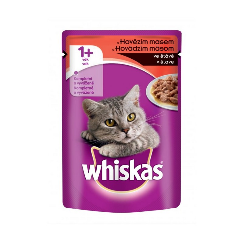 Whiskas cat adult hovdzie mso v ave kapsika pre dospel maky 100 g