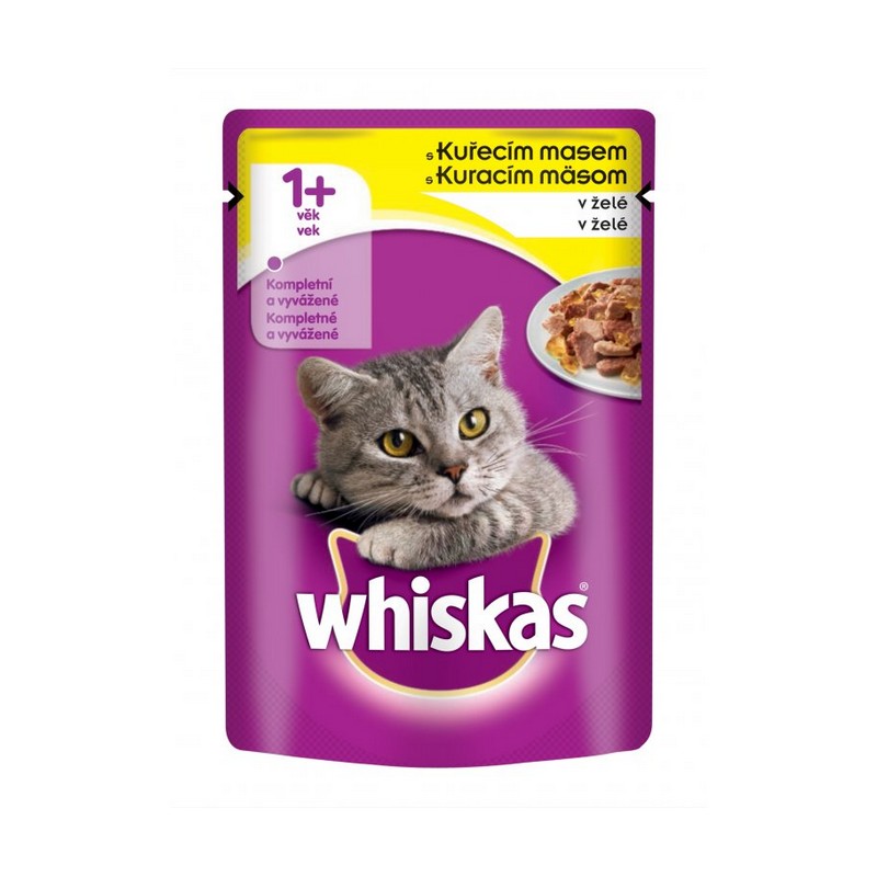 Whiskas cat adult kuracie mäso v želé kapsička pre dospelé mačky 100 g