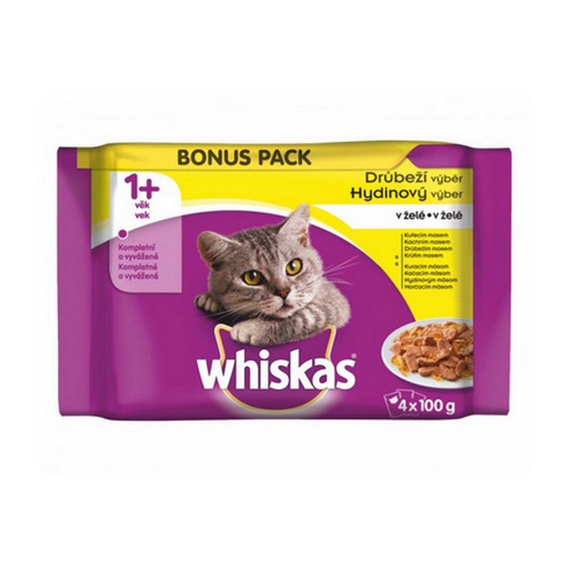 Whiskas hydinov vber v el kapsiky pre maky 4 x 100 g