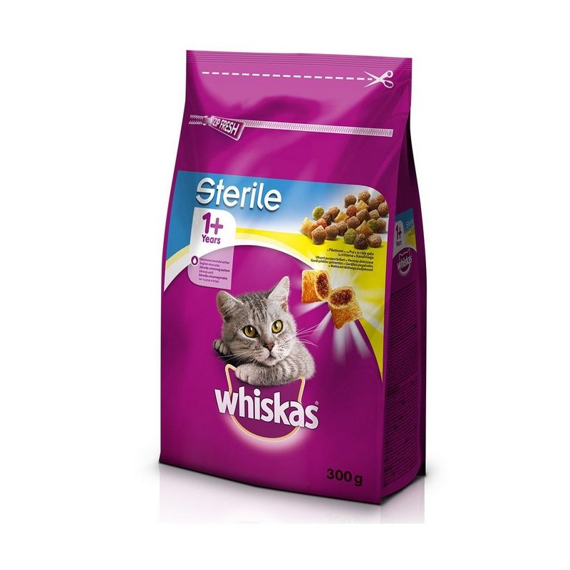 Whiskas Sterile adult granule pre dospelé mačky s kuracím mäsom 300 g