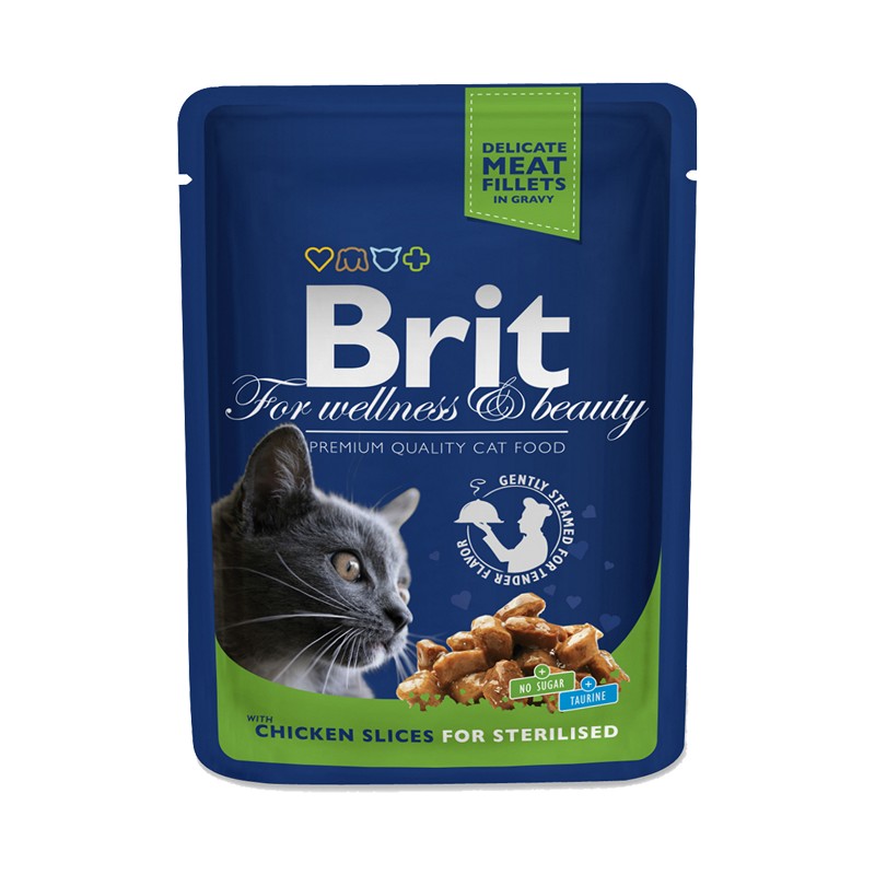 Brit Premium Sterilised kapsika kuracie ksky v omke - 100g